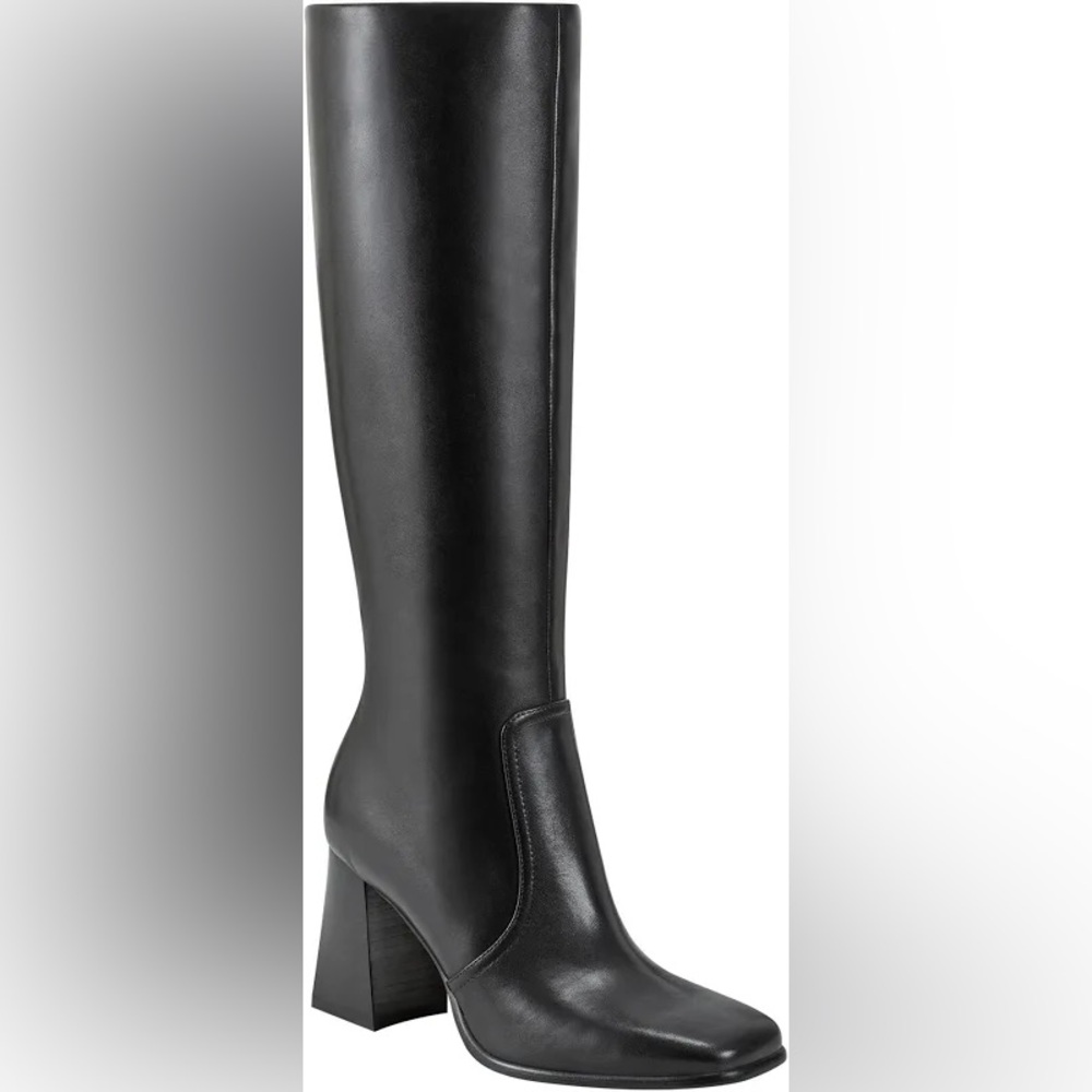 NEW Marc Fisher “Dreeam” Black Block Heel Knee Boot